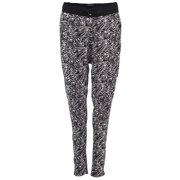 Pantaloni de damă Scotch & Soda cu imprimeu zebră negru și alb