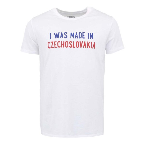 Tricou alb cu imprimeu text ZOOT Original I Was Made in Czechoslovakia