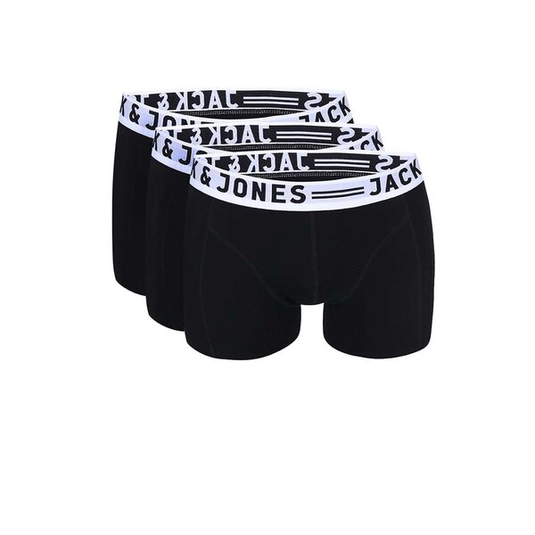 Set de trei perechi de boxeri negri Jack & Jones Sense
