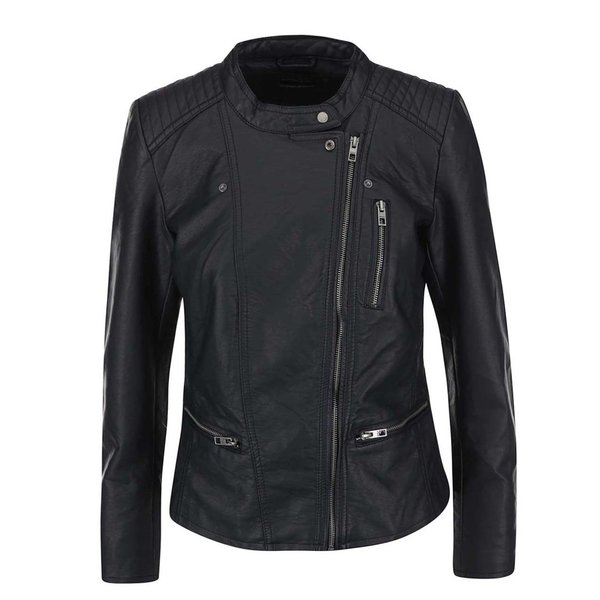Jachetă biker neagră din piele sintetică ONLY Freia