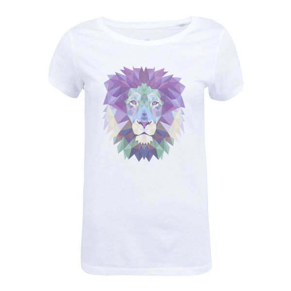 Tricou alb cu print pentru femei - ZOOT Original Lion