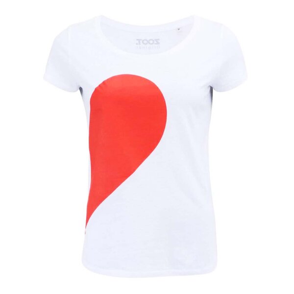 Tricou alb cu print pentru femei - ZOOT Original Her Side of the Heart
