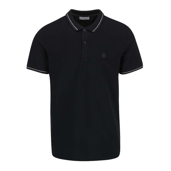 Tricou polo negru Selected Homme Season