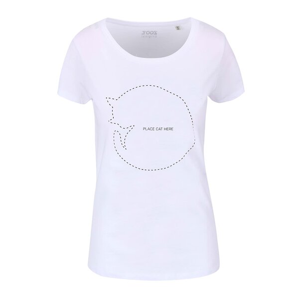 Tricou alb cu print pentru femei - ZOOT Original