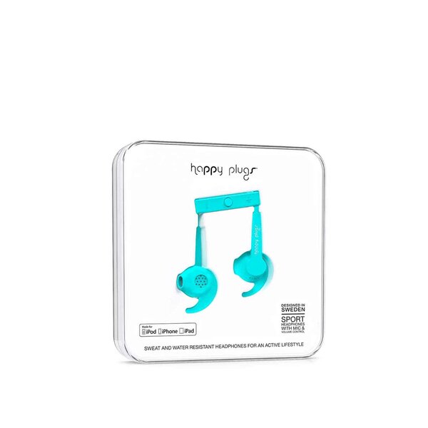 Căști sport bleu Happy Plugs