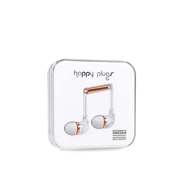 Căști In-Ear Happy Plugs Carrara Marble argintii
