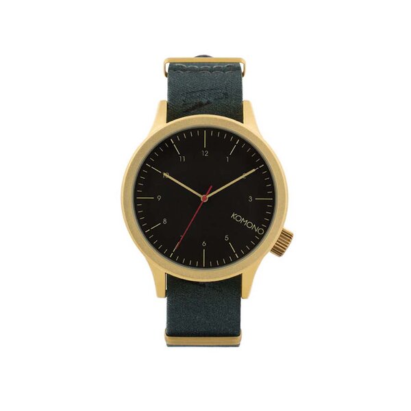 Ceas unisex verde închis Komono Magnus cu detalii aurii