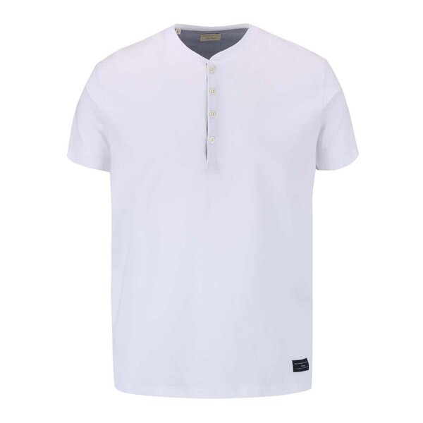 Tricou alb Selected Homme Niklas cu nasturi
