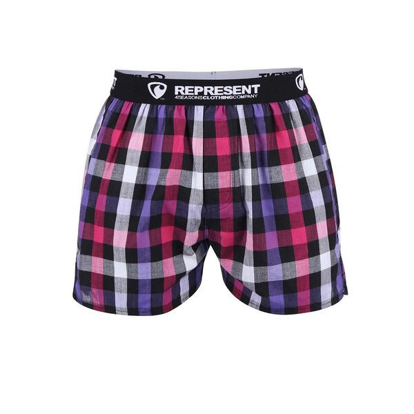 Boxeri Represent Mikebox roz cu violet în carouri