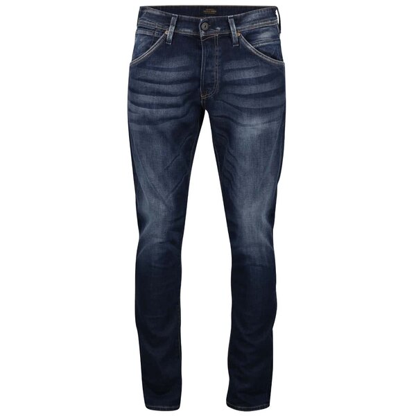 Blugi albastri cu aspect decolorat Jack & Jones Glenn