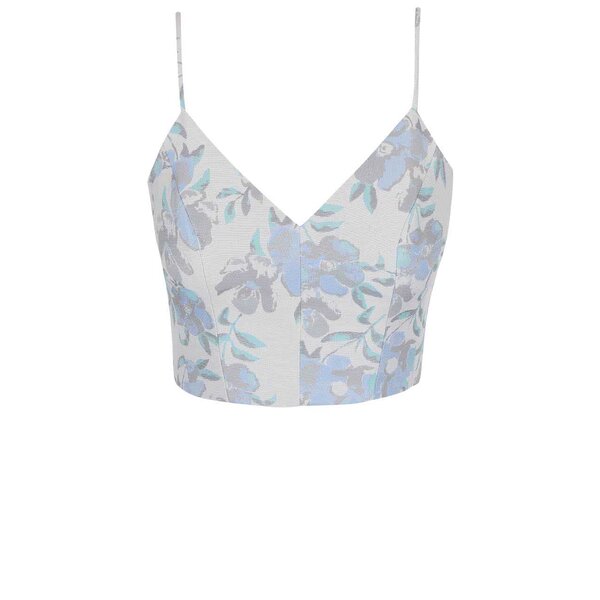 Top Miss Selfridge albastru deschis cu imprimeu