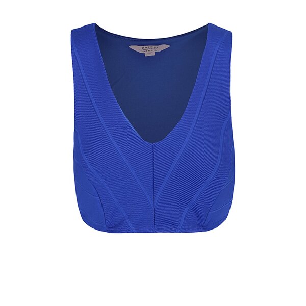 Cropped top albastru cu decolteu adanc - Miss Selfridge Petites