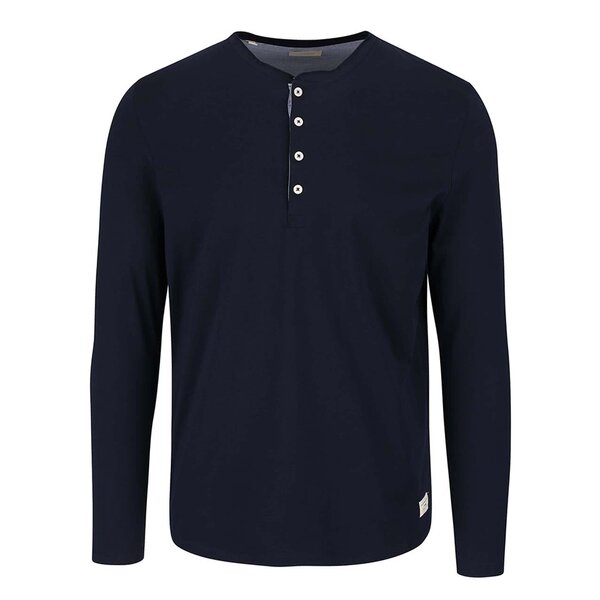 Bluza bleumarin din bumbac cu nasturi - Selected Homme Niklas