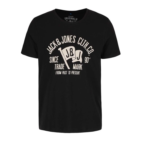 Tricou negru Jack & Jones Rraffa cu print