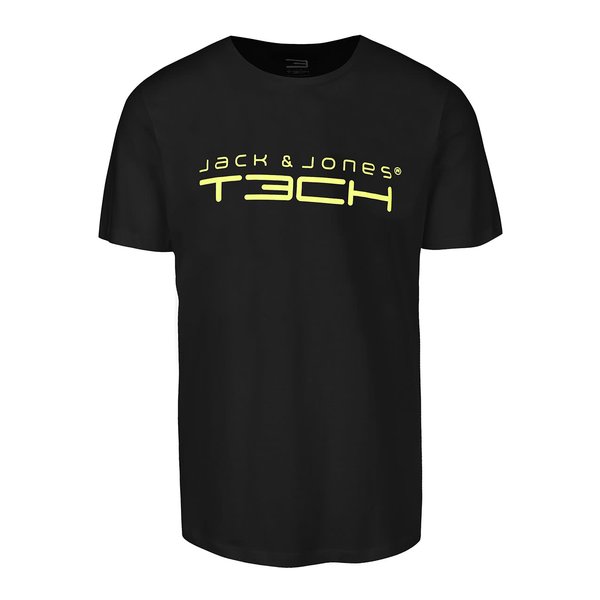 Tricou negru cu print Jack & Jones Foam