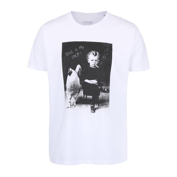 Tricou alb din bumbac organic pentru barbati - ZOOT Original This Is My Cock