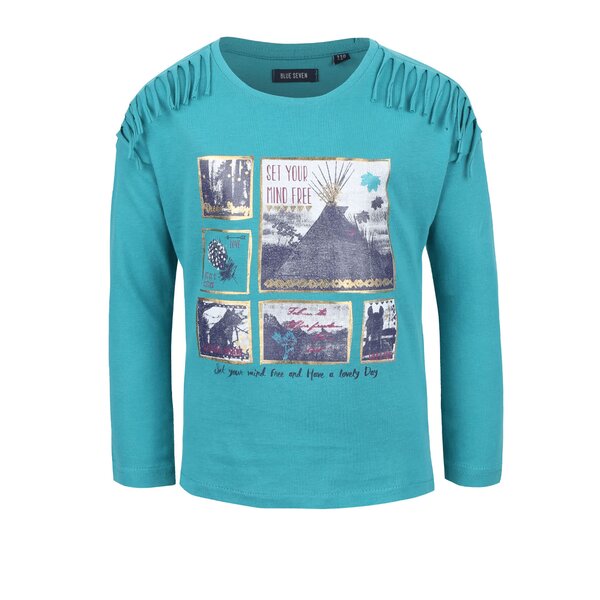Bluză cu print din bumbac Blue Seven pentru fete