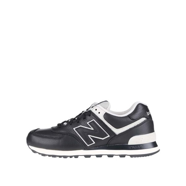 Pantofi sport negri&crem din piele naturala pentru barbati - New Balance 574