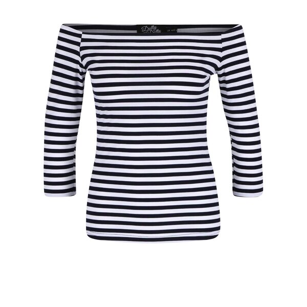 Bluza bluemarin in dungi cu decolteu pe umeri - Dolly & Dotty Gloria cu decolteu pe umeri