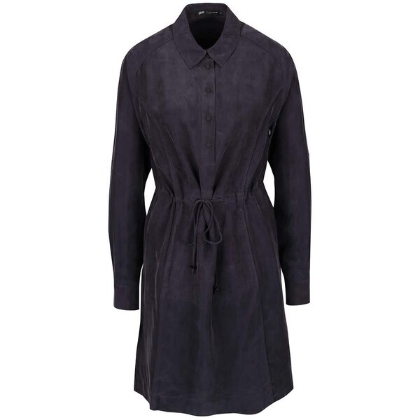 Rochie cămașă gri gsus cu mâneci lungi