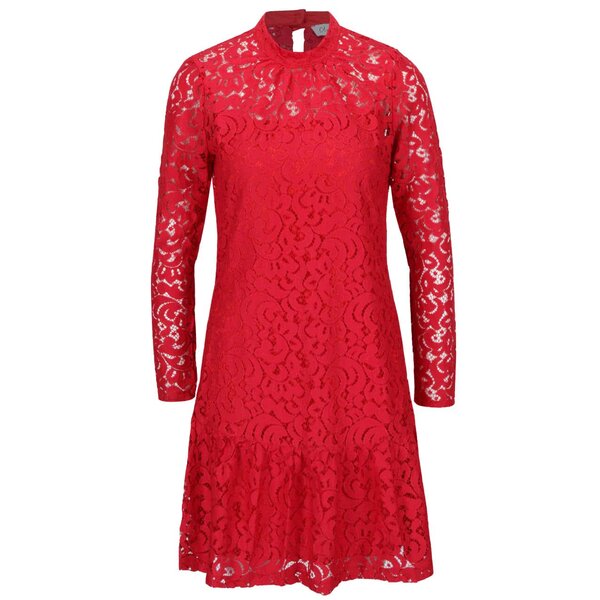 Rochie roșie Closet cu dantelă