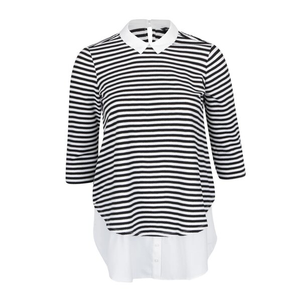 Bluză crem cu negru Dorothy Perkins Curve în dungi cu aspect 2în1