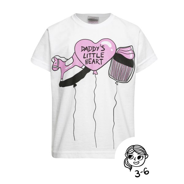 Tricou alb ZOOT Kids - Daddys little heart din bumbac cu print pentru fete