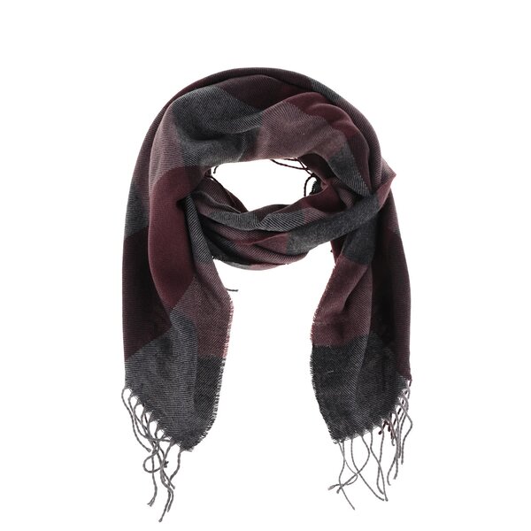 Fular gri cu roșu Bordeaux în carouri VERO MODA Chicko