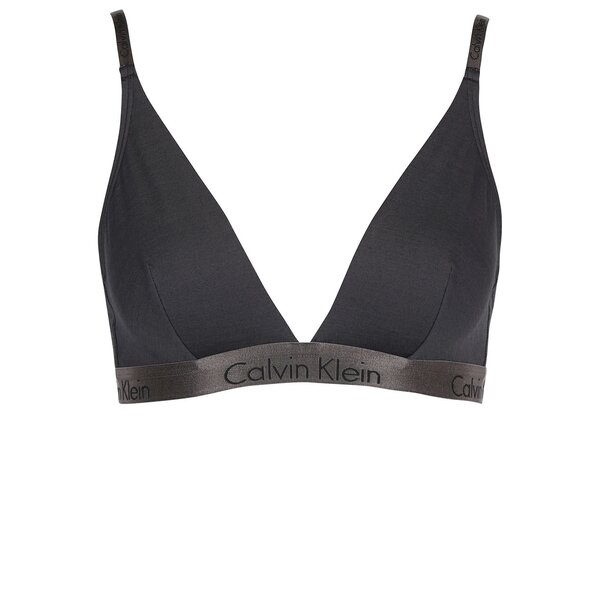 Sutien gri inchis cu banda lata si logo - Calvin Klein