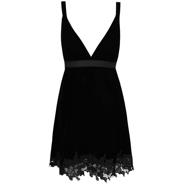 Rochie neagră din catifea Miss Selfridge cu dantelă