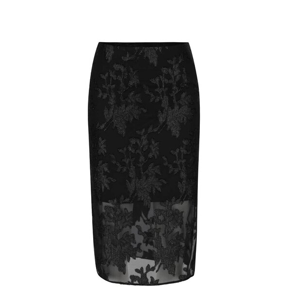 Fustă neagră cu broderie Miss Selfridge