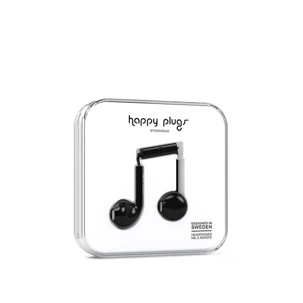 Căști negre Happy Plugs