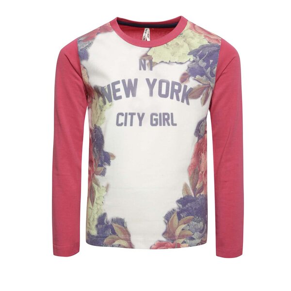 Bluză roz & crem North Pole Kids pentru fete cu print