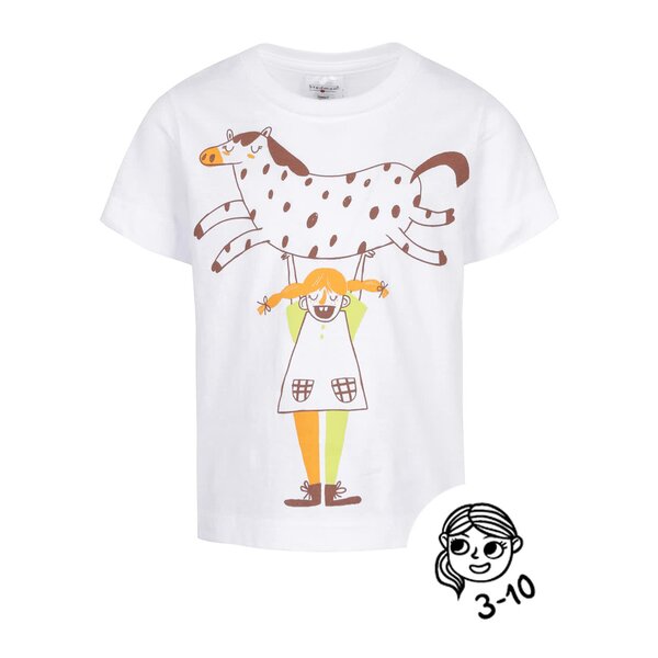 Tricou alb ZOOT Kids - Pipi din bumbac cu print