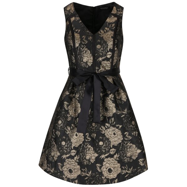 Rochie negru cu auriu Dorothy Perkins cu model floral