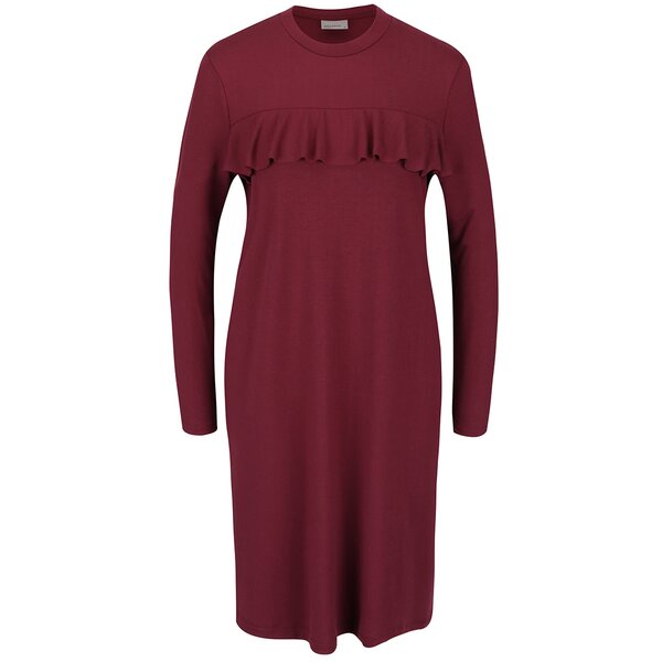 Rochie vișinie VERO MODA Tammi cu volan