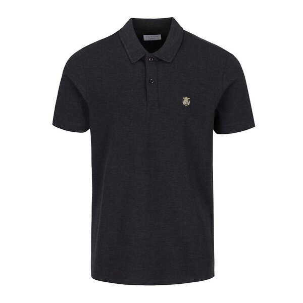 Tricou polo gri închis melanj Selected Homme Haro