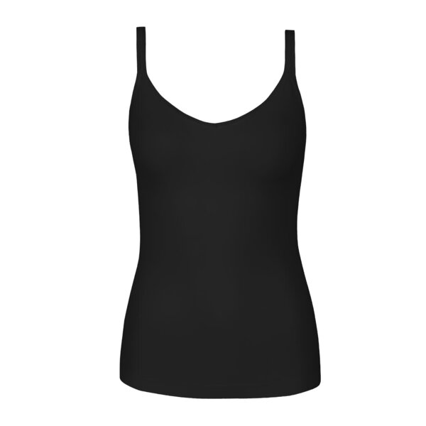 Top negru elastic Pieces Plain