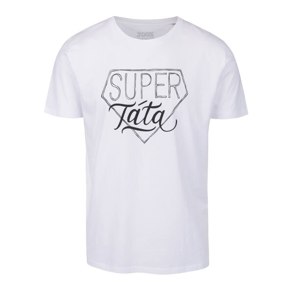 Tricou alb cu mesaj pentru barbati - ZOOT Originál Super táta