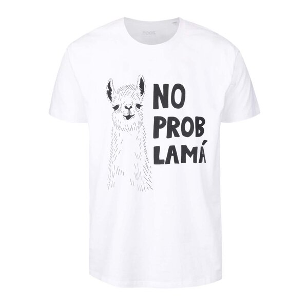 Tricou alb din bumbac organic cu print pentru barbati - ZOOT Originál No probLamá
