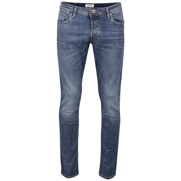 Blugi albastri slim fit cu aspect prespalat - Jack & Jones Glenn