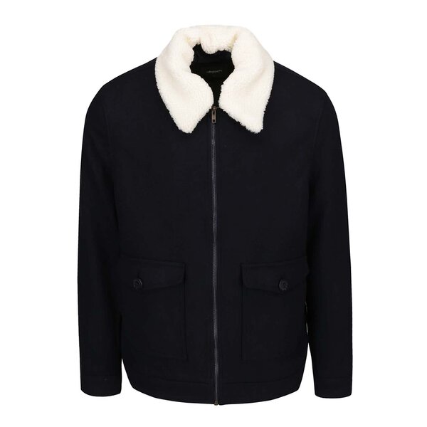 Jacheta bleumarin din amestec de lana Burton Menswear London