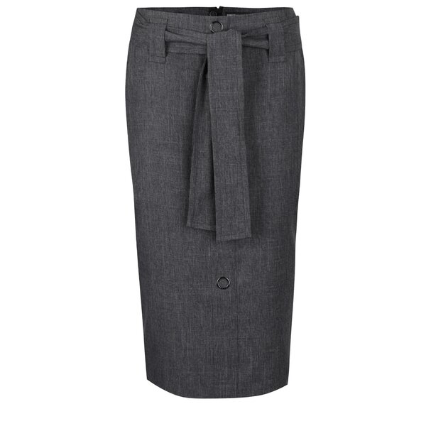 Fustă midi gri Dorothy Perkins cu cordon