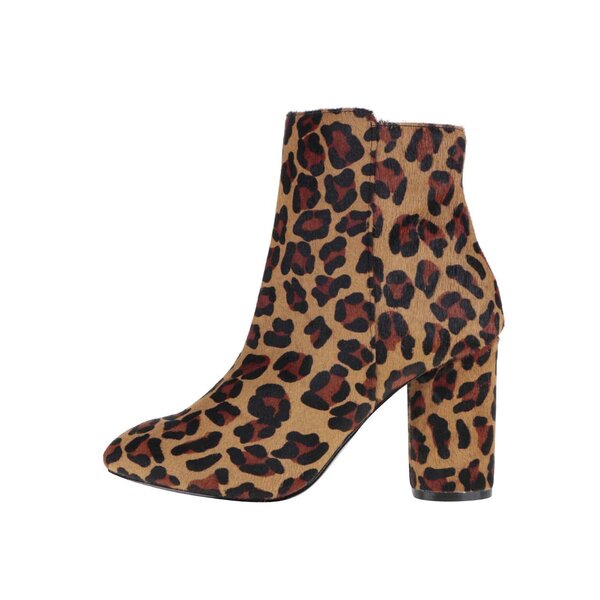 Botine maro Miss Selfridge Dee cu animal print