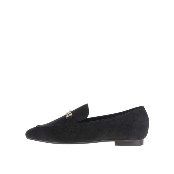 Pantofi loafer negri din piele intoarsa cu detaliu metalic Pieces Penrose