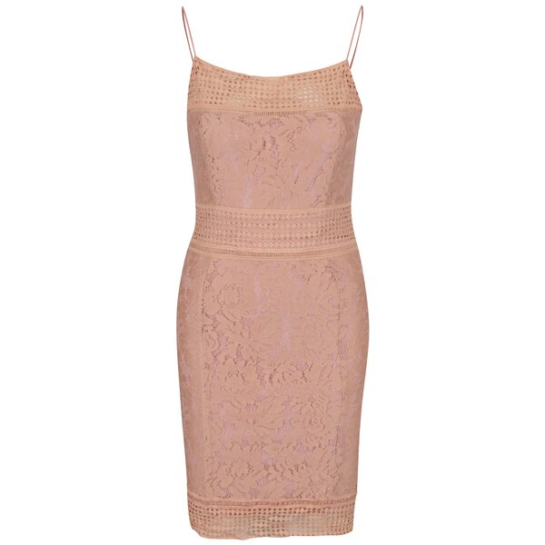 Rochie mini roz trandafiriu AX Paris din dantelă cu bretele subțiri