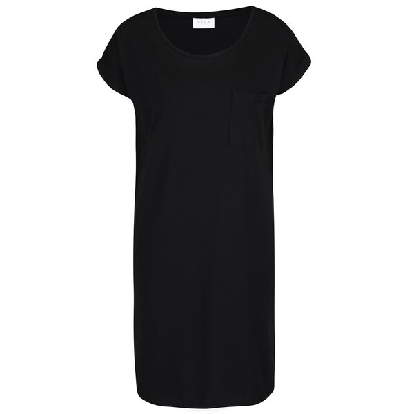 Rochie neagră VILA Dreamers cu mâneci scurte