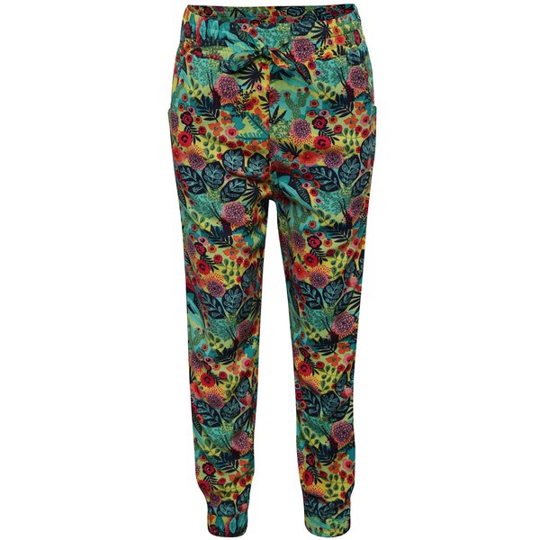 Pantaloni galben & verde Boboli cu model floral