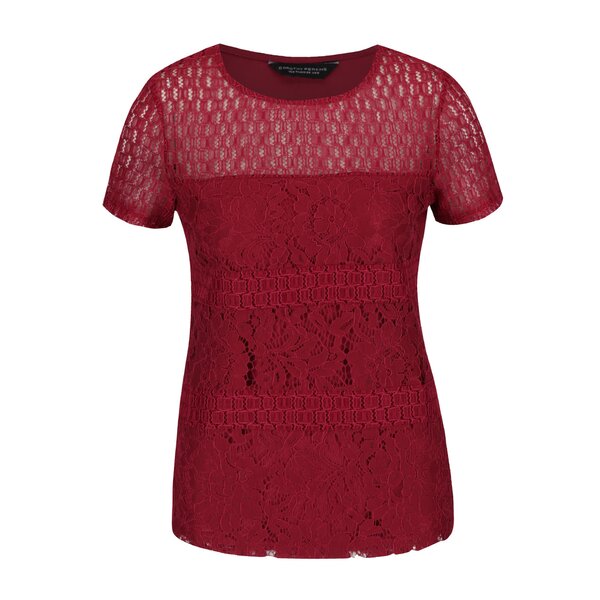 Tricou roșu Dorothy Perkins din dantelă
