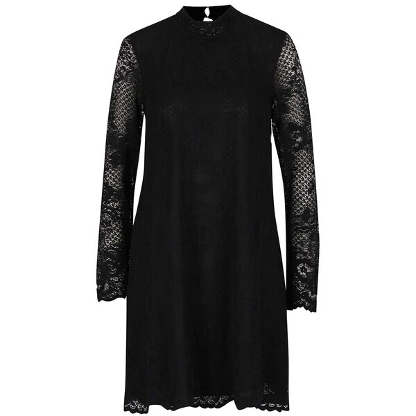 Rochie neagră VILA Loras din dantelă